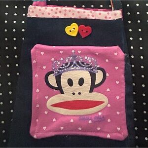 Sock Monkey theme denim purse for girl